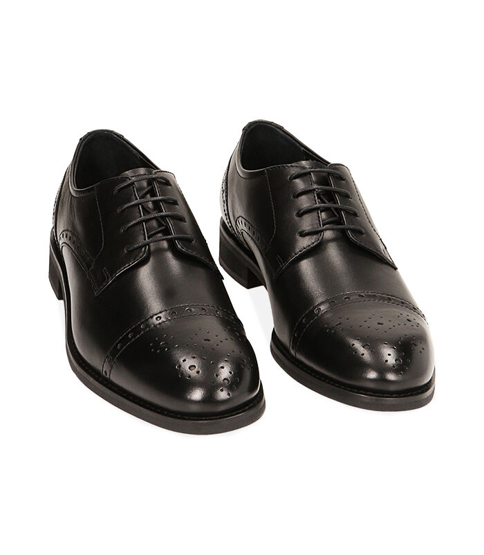 Valerio 1966 Stringata uomo nera in pelle traforata | Valerio 1966