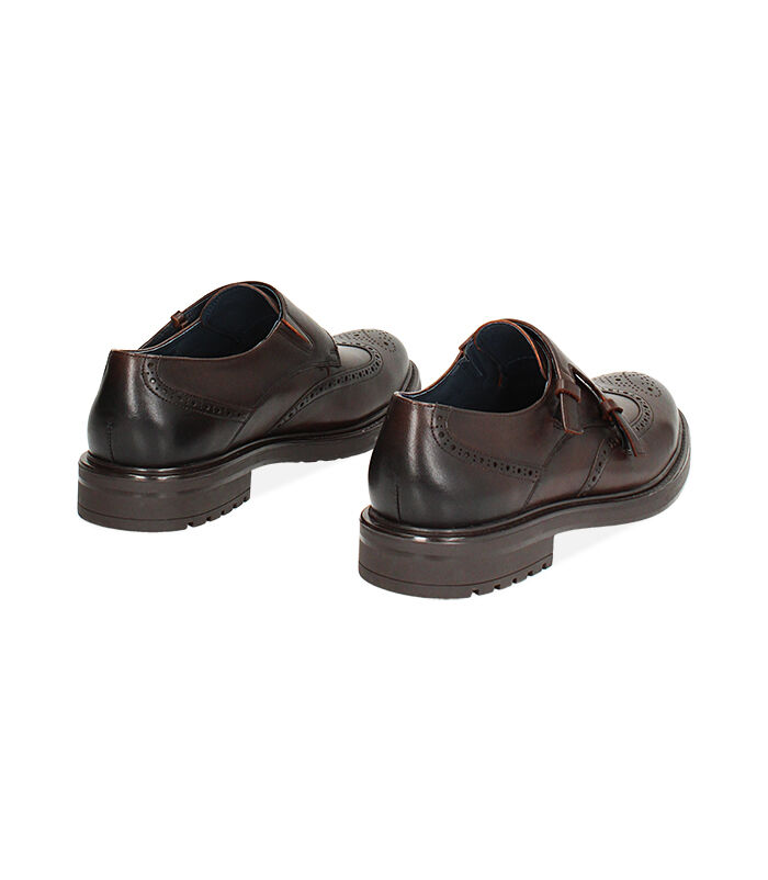 Valerio 1966 Stringate Monk-strap Moro In Pelle | Valerio 1966
