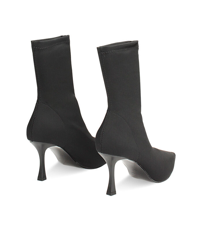 Valerio 1966 Tronchetto Nero In Lycra Tacco 8 Cm | Valerio 1966