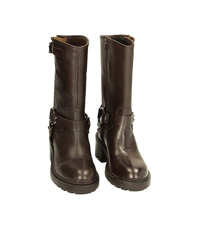 Valerio 1966 WOMEN SHOES BIKER LEATHER COGN