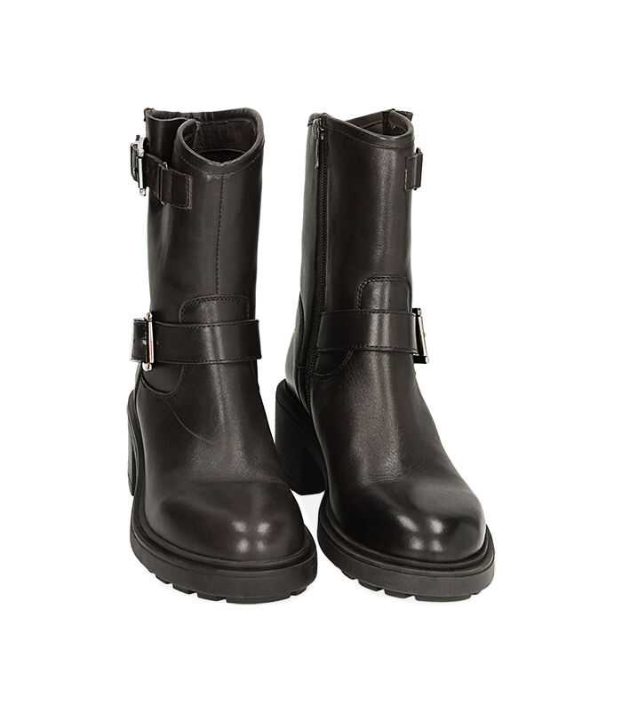 Valerio 1966 WOMEN SHOES BIKER LEATHER NERO