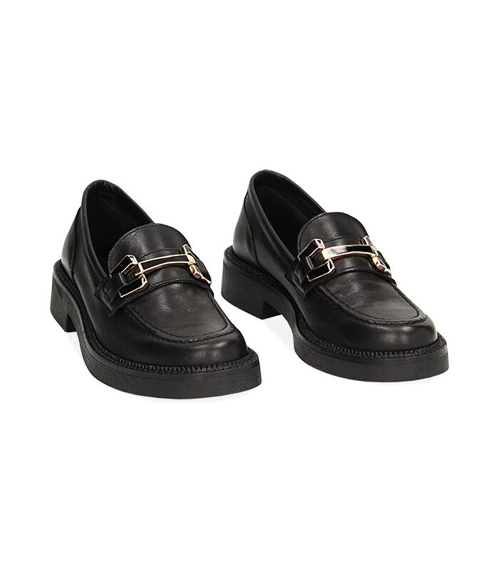 Valerio 1966 WOMEN SHOES MOCASSINS LEATHER NERO