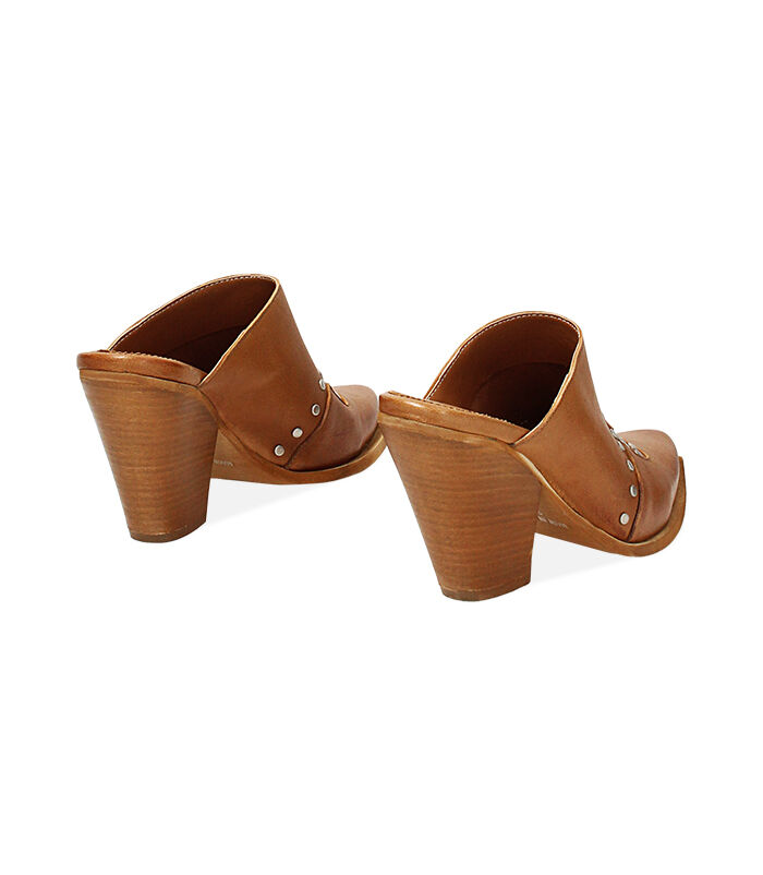 Valerio 1966 WOMEN SHOES SABOT LEATHER COGN