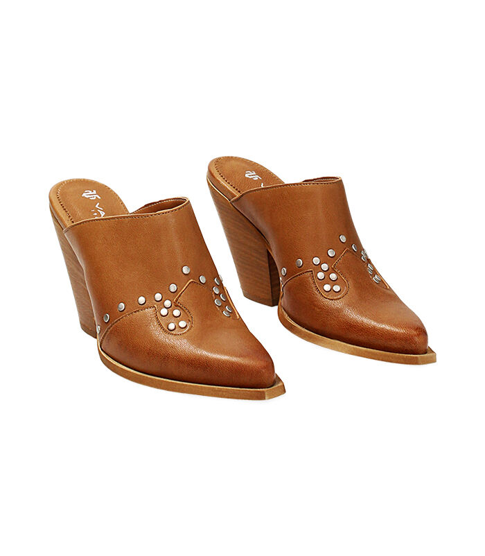Valerio 1966 WOMEN SHOES SABOT LEATHER COGN