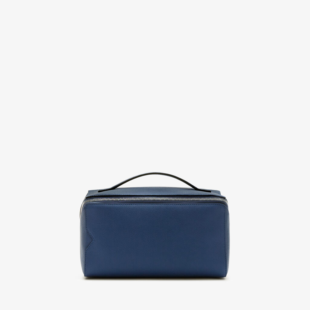 Valextra Beauty case da viaggio di Lusso in Pelle Blu | Valextra V-Line