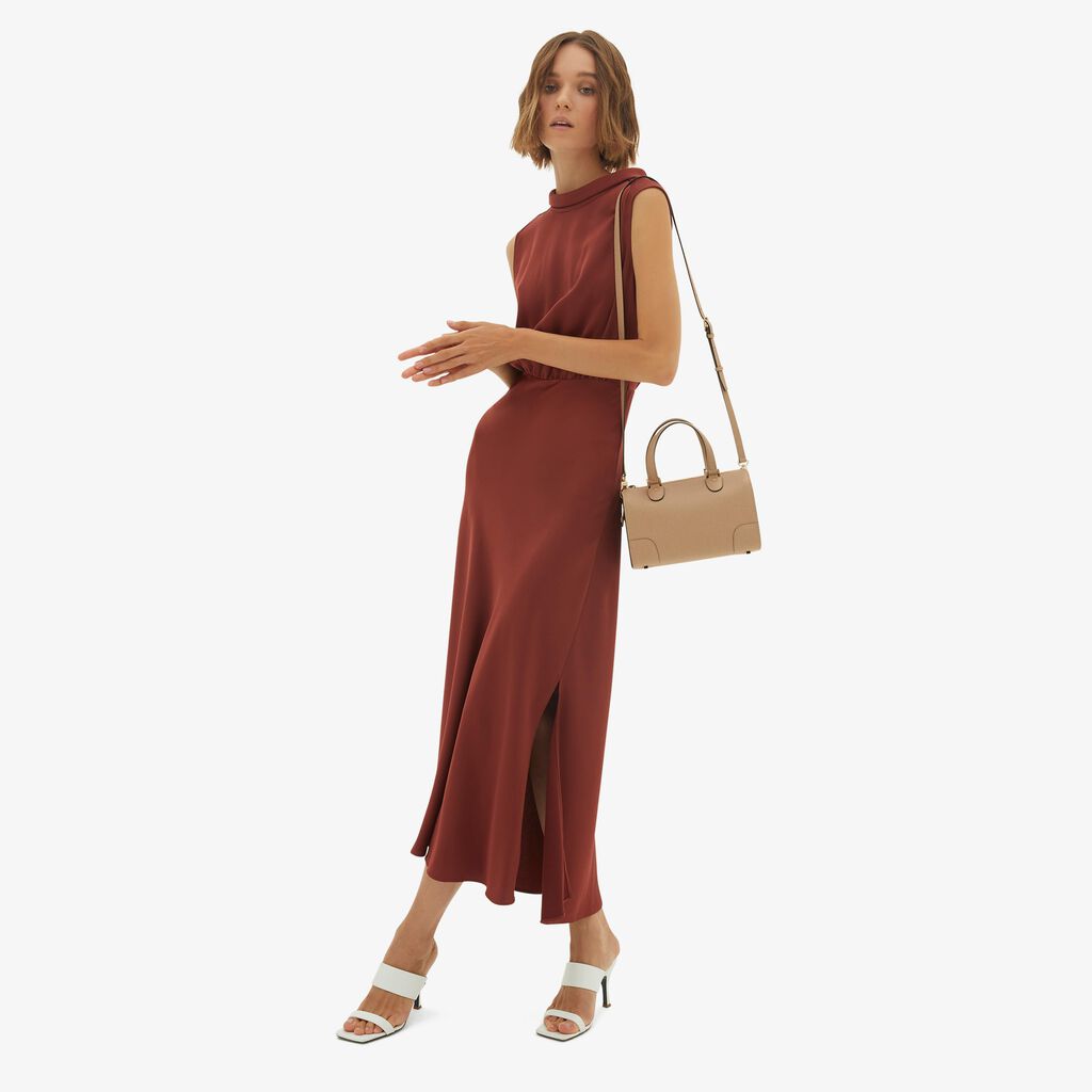 Valextra Borsa A Bauletto In Pelle Beige Con Tracolla | Valextra Babila