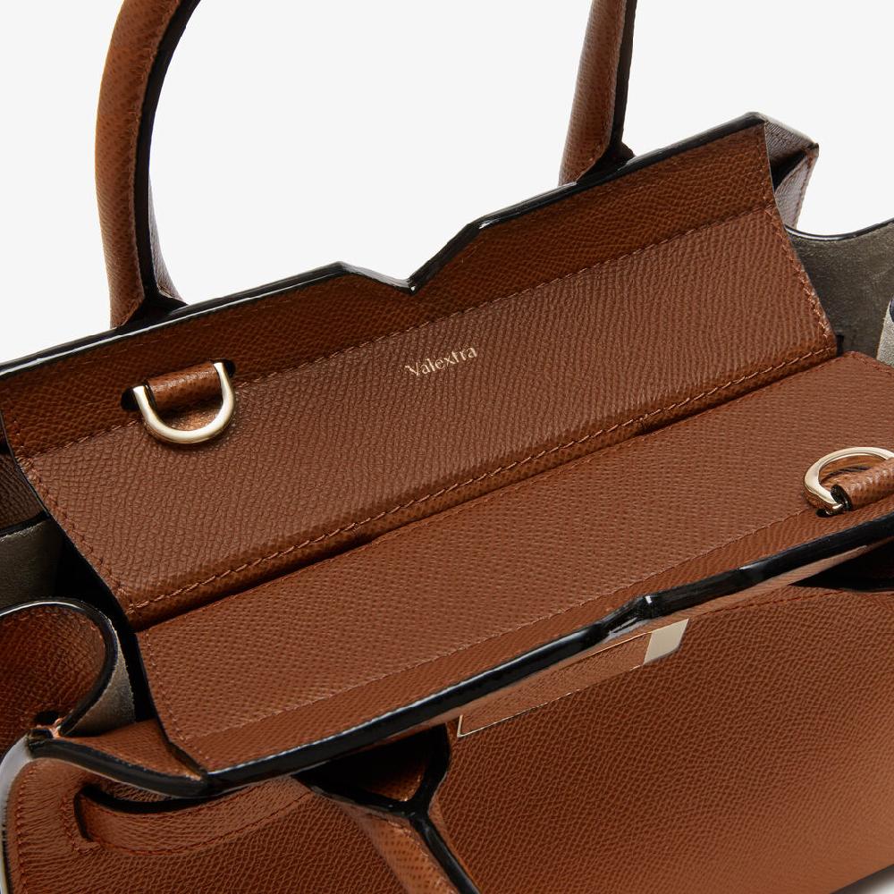 Valextra Borsa A Due Manici Da Donna Di Lusso In Pelle Marrone | Valextra