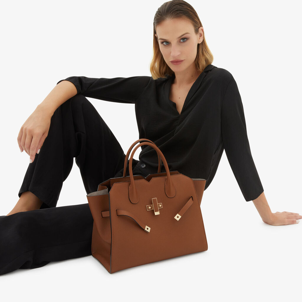 Valextra Borsa A Due Manici Da Donna Di Lusso Marrone | Valextra