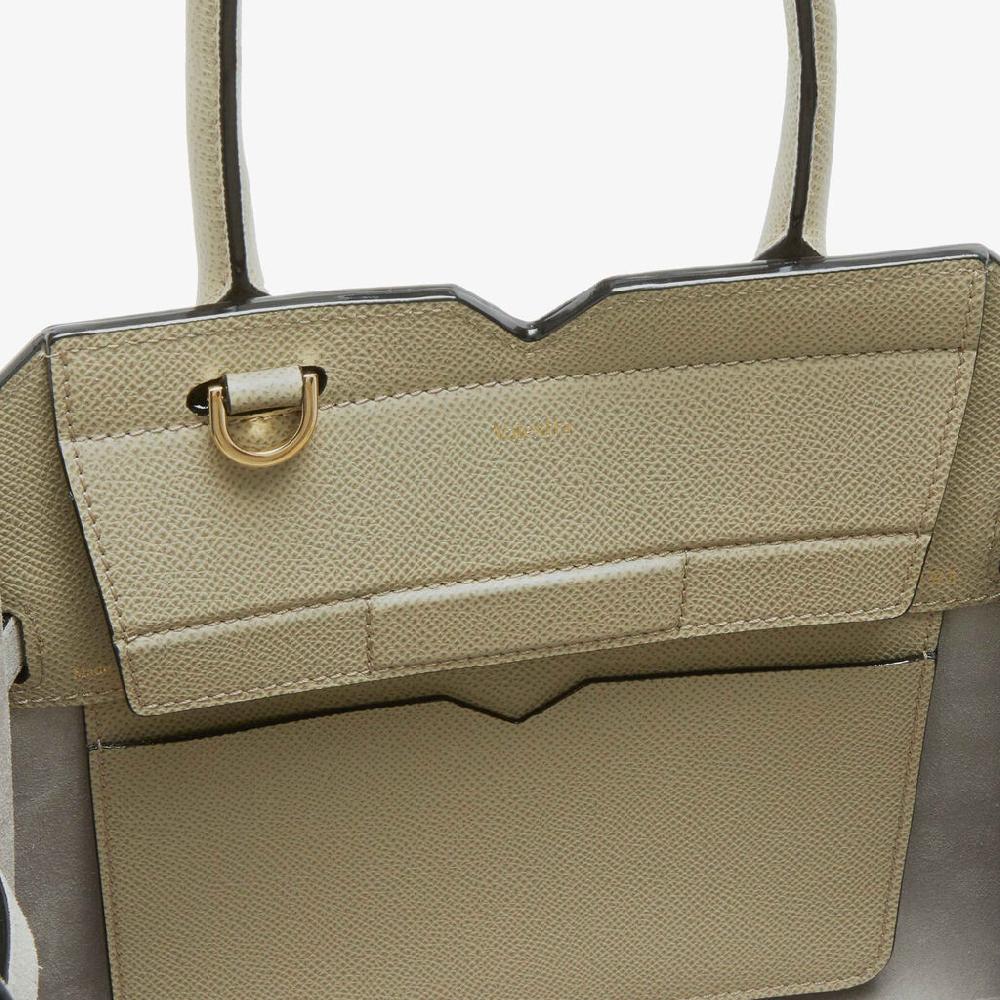 Valextra Borsa A Due Manici Donna Mini In Pelle Verde Tundra | Valextra