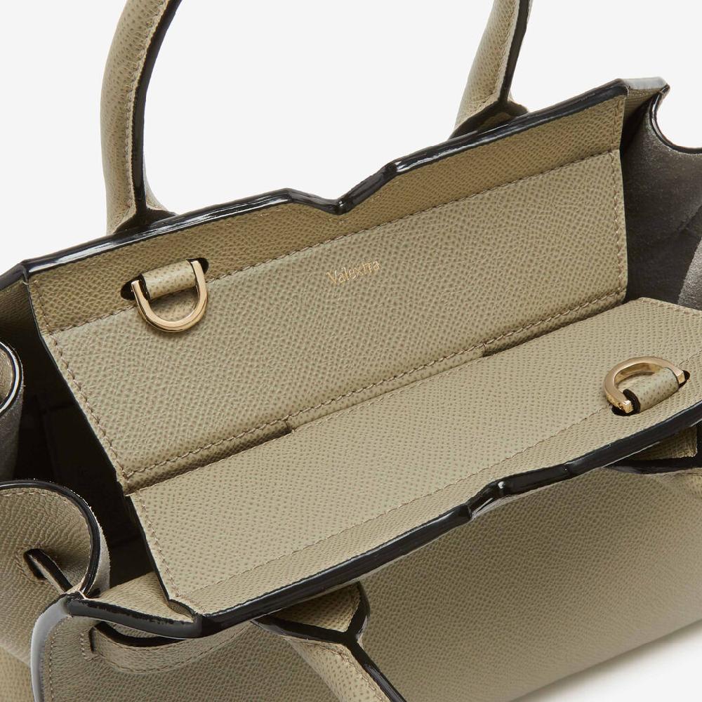 Valextra Borsa A Due Manici Donna Mini In Pelle Verde Tundra | Valextra