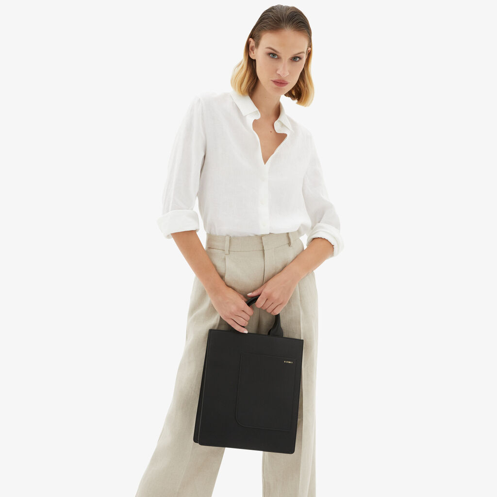 Valextra Borsa A Mano Da Donna Di Lusso In Pelle Nera | Valextra Boxy