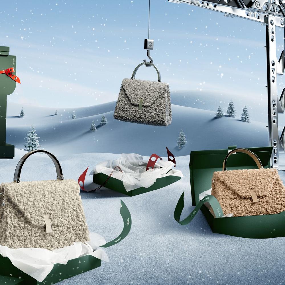 Valextra Borsa A Mano Da Donna Di Lusso In Shearling Beige | Valextra Iside