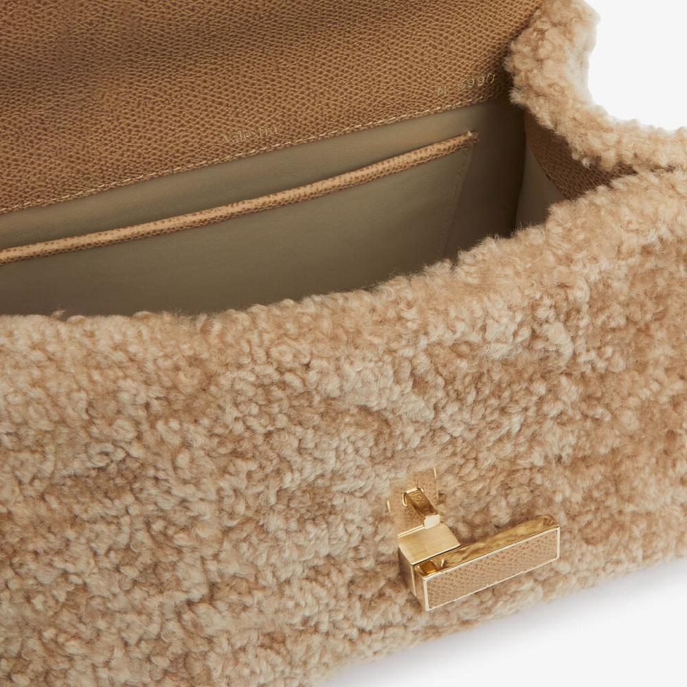 Valextra Borsa A Mano Da Donna Di Lusso In Shearling Beige | Valextra Iside