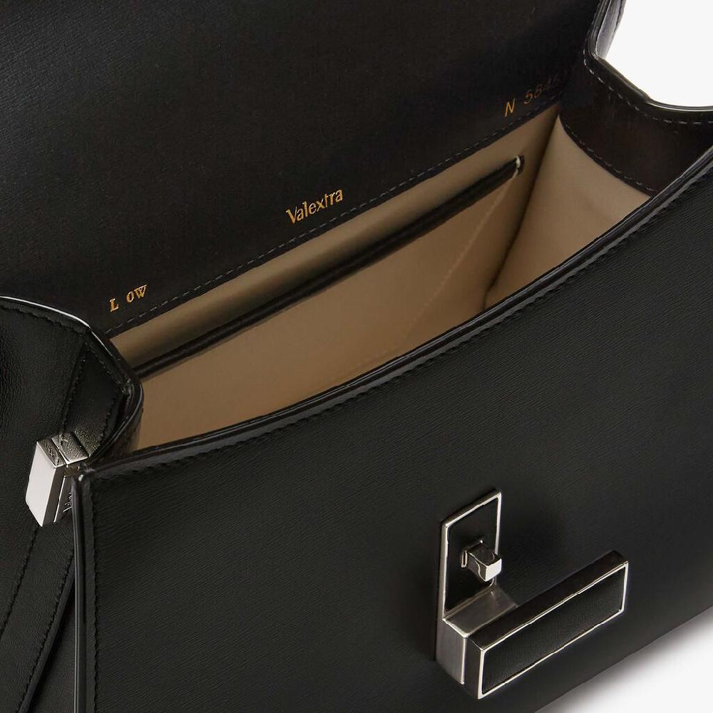 Valextra Borsa A Mano Da Donna In Pelle Palmellata Nera | Valextra Iside