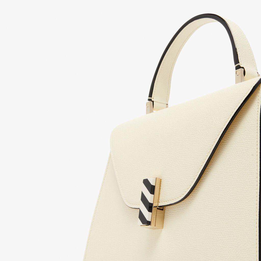 Valextra Borsa A Mano Da Donna In Pelle Panna E Nera | Valextra Iside