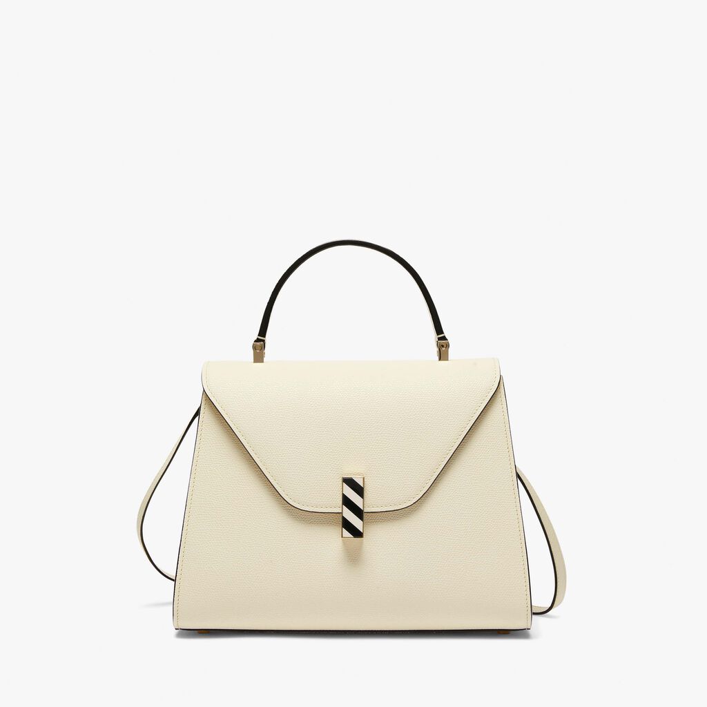 Valextra Borsa a mano da Donna in Pelle Panna e Nera | Valextra Iside
