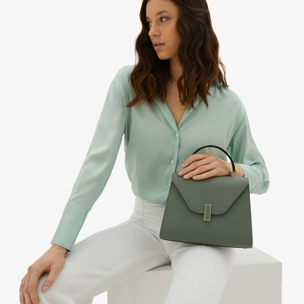 Valextra Borsa A Mano Da Donna In Pelle Verde Di Lusso | Valextra Iside