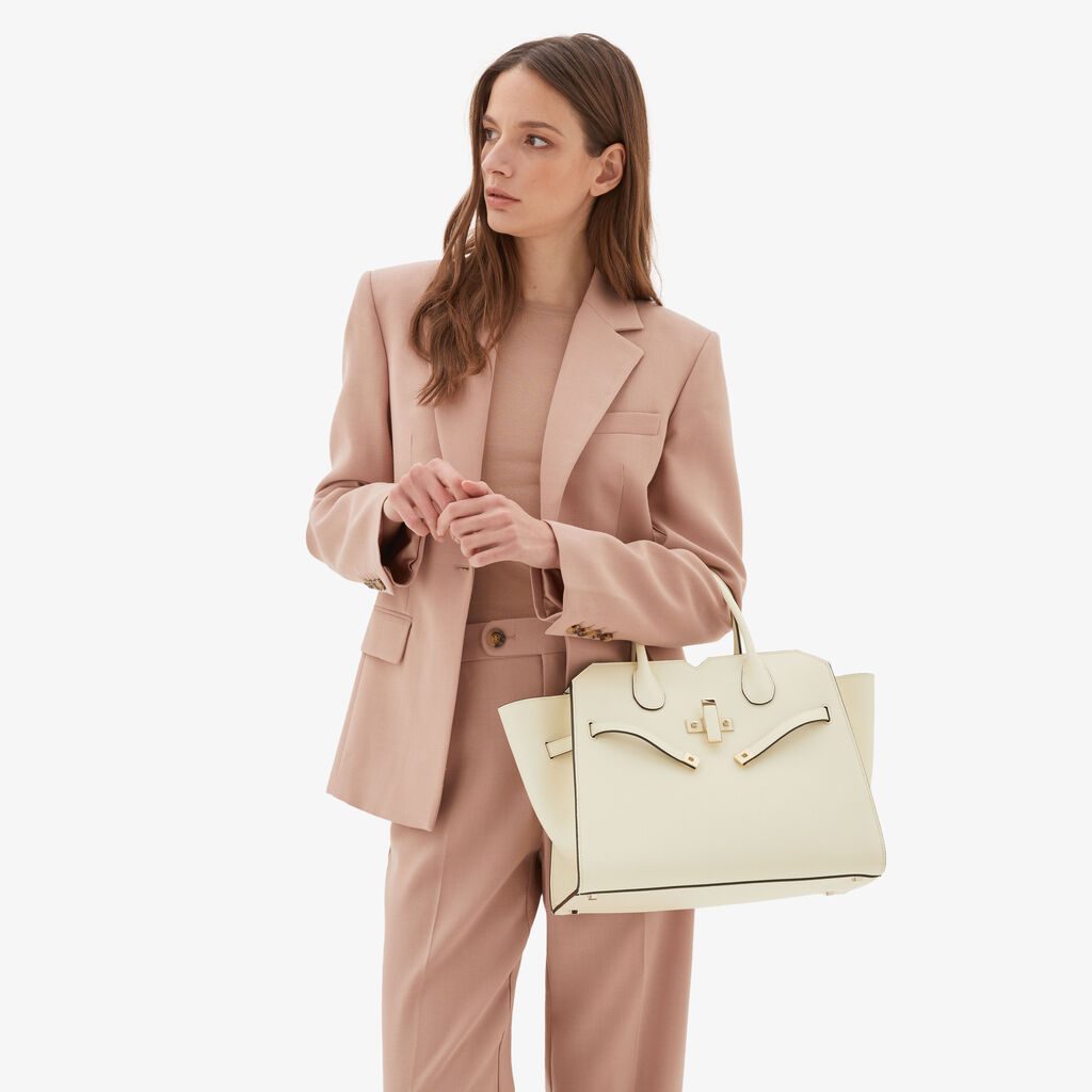 Valextra Borsa A Mano Da Donna Media Bianca Di Lusso | Valextra