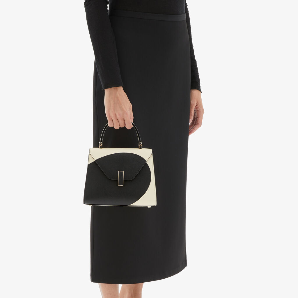 Valextra Borsa A Mano Da Donna Mini In Pelle Bianca E Nera | Valextra Iside