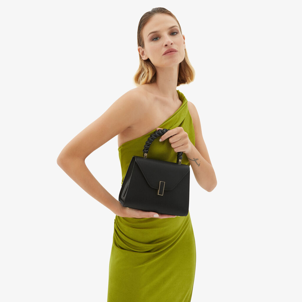 Valextra Borsa A Mano Da Donna Mini In Pelle Rigida Nera | Valextra Iside