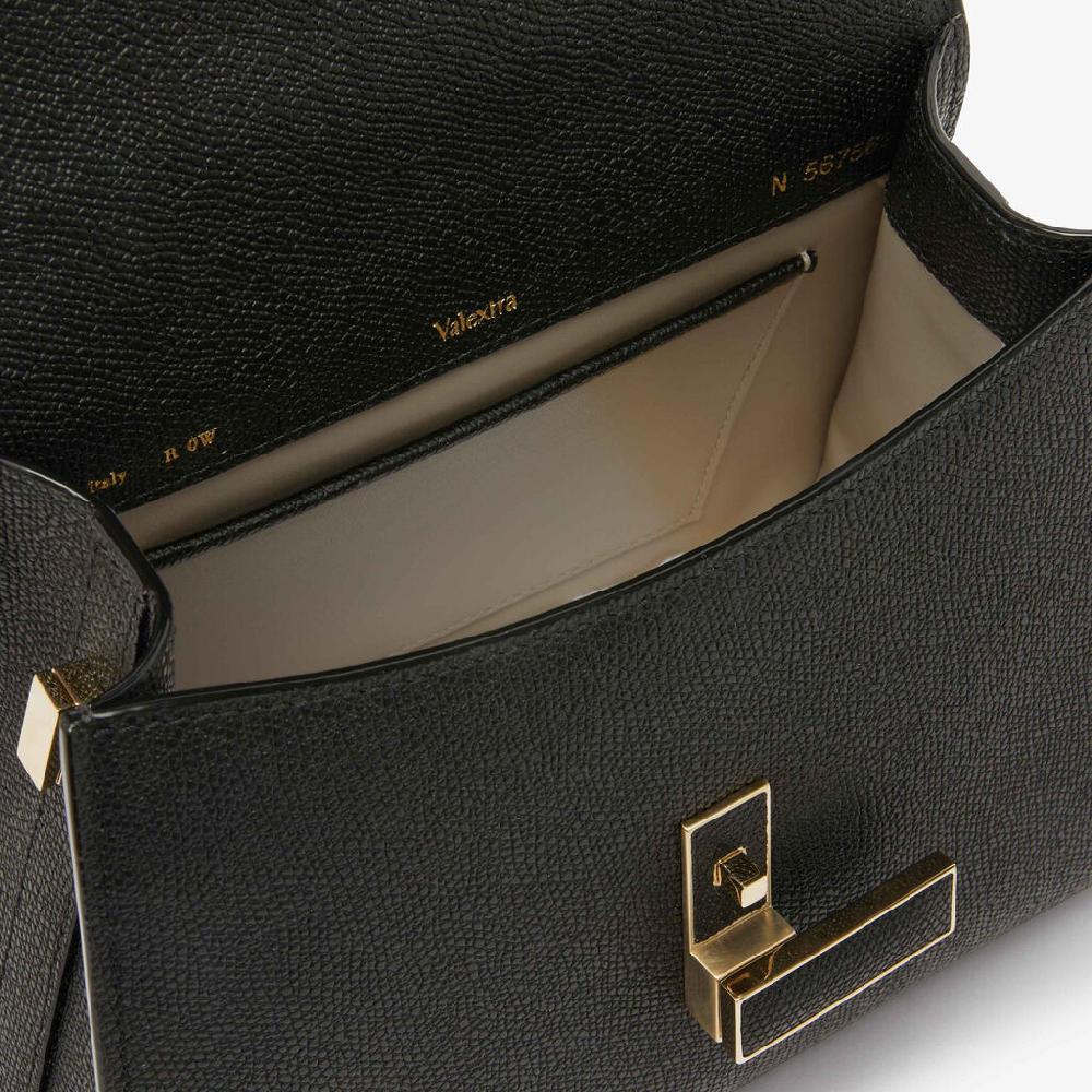Valextra Borsa A Mano Da Donna Mini In Pelle Rigida Nera | Valextra Iside