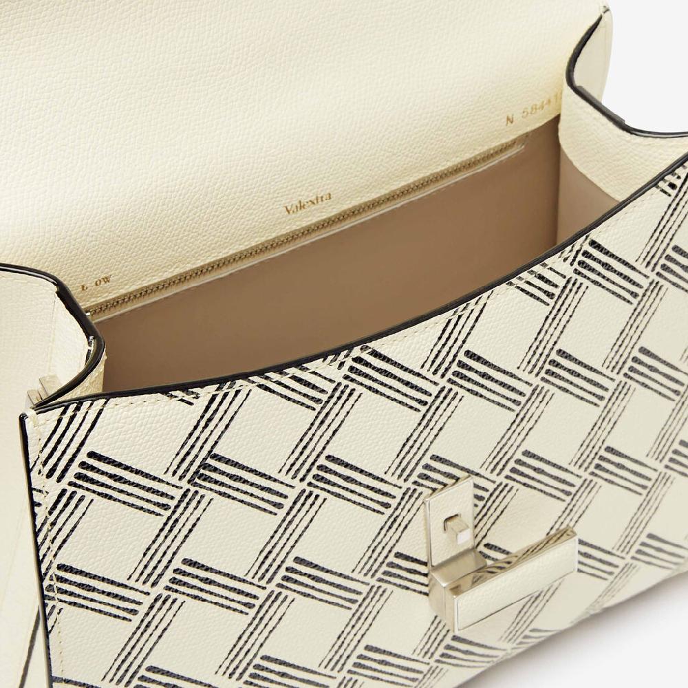 Valextra Borsa A Mano Donna In Pelle Bianca E Nera | Valextra Iside