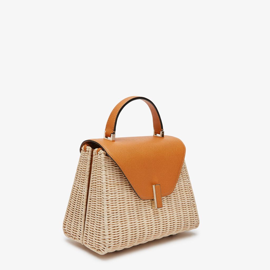 Valextra Borsa A Mano Donna In Vimini E Pelle Arancione | Valextra Iside