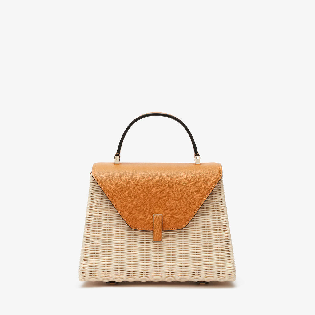 Valextra Borsa a mano Donna in Vimini e Pelle Arancione | Valextra Iside