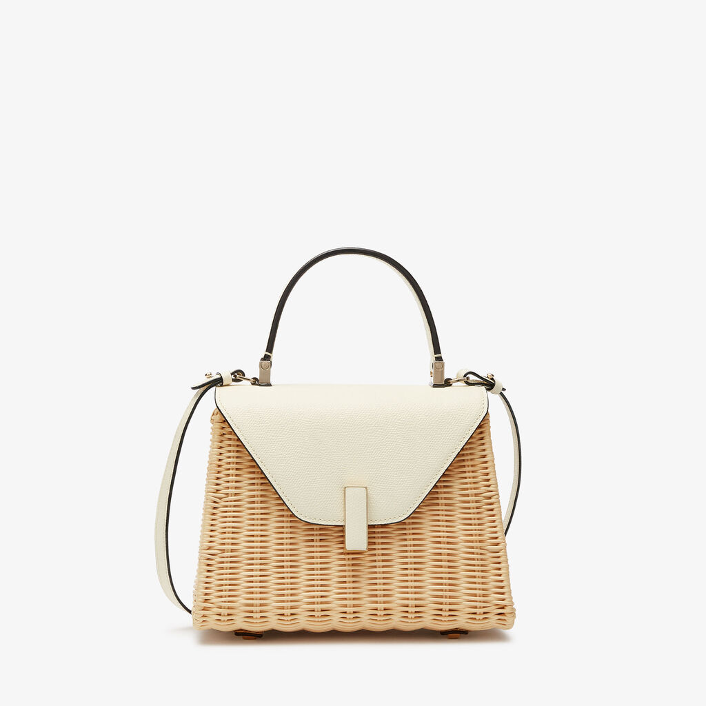 Valextra Borsa a mano Donna in Vimini e Pelle Bianca | Valextra Iside