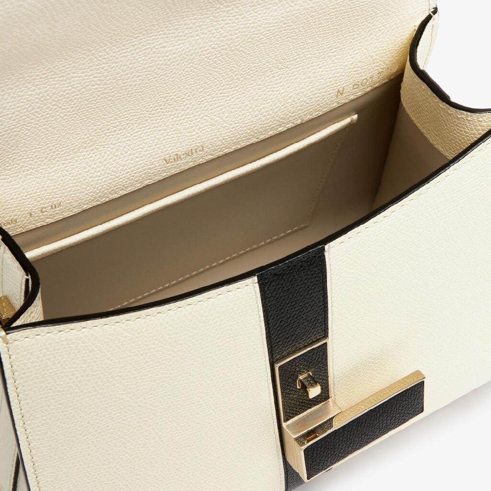 Valextra Borsa A Mano Donna Lusso Pelle Bianca E Nera | Valextra Iside