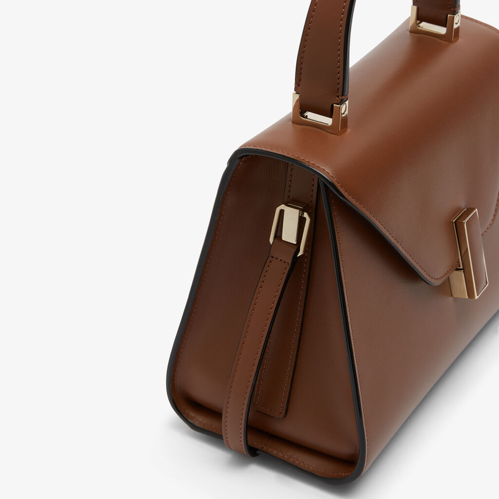 Valextra Borsa A Mano Donna Mini In Pelle Rigida Marrone | Valextra Iside