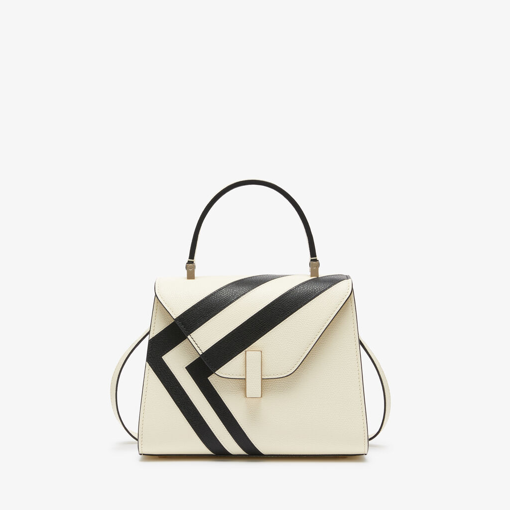 Valextra Borsa a mano Donna Pelle intarsia Bianca e Nera | Valextra Iside
