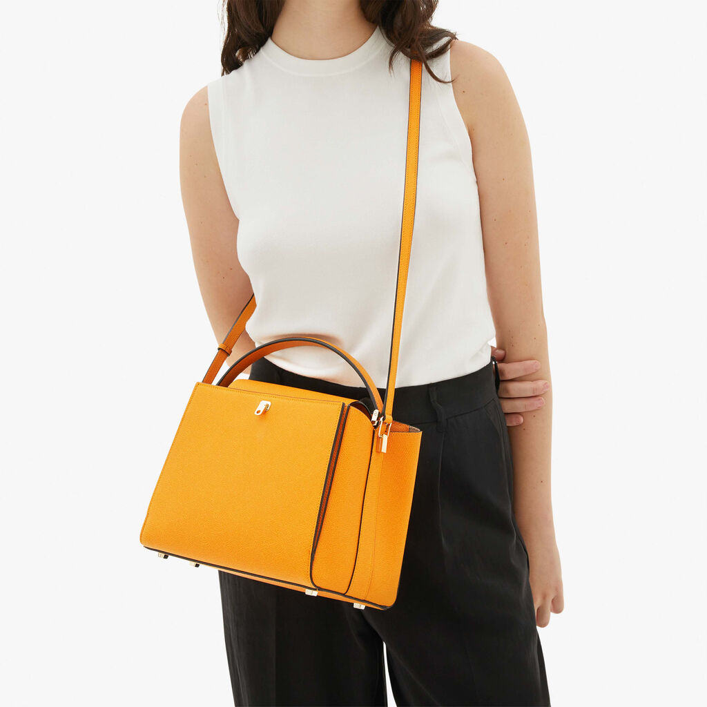 Valextra Borsa A Mano Elegante In Pelle Gialla | Valextra Brera