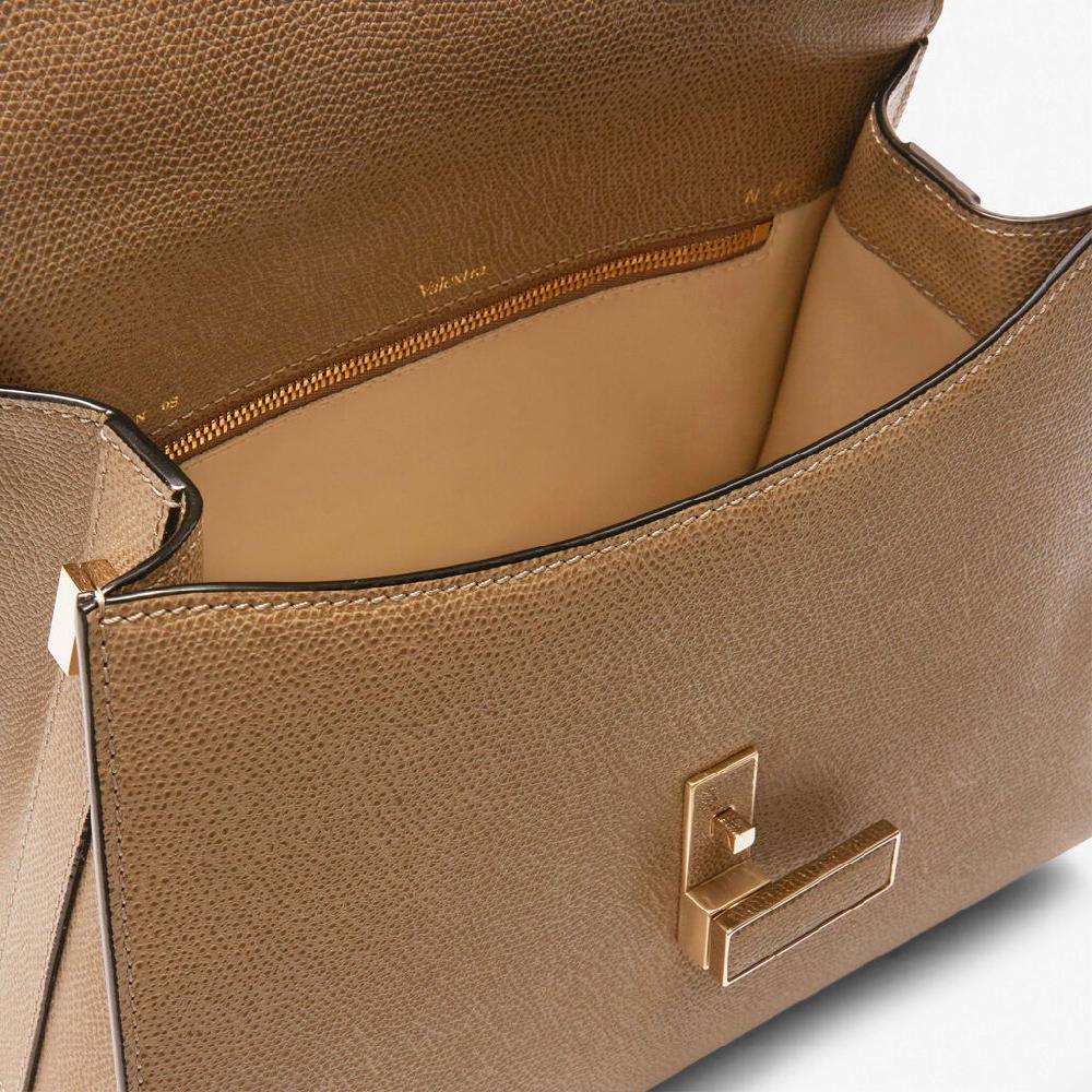 Valextra Borsa A Mano In Pelle Beige Con Tracolla | Valextra Iside