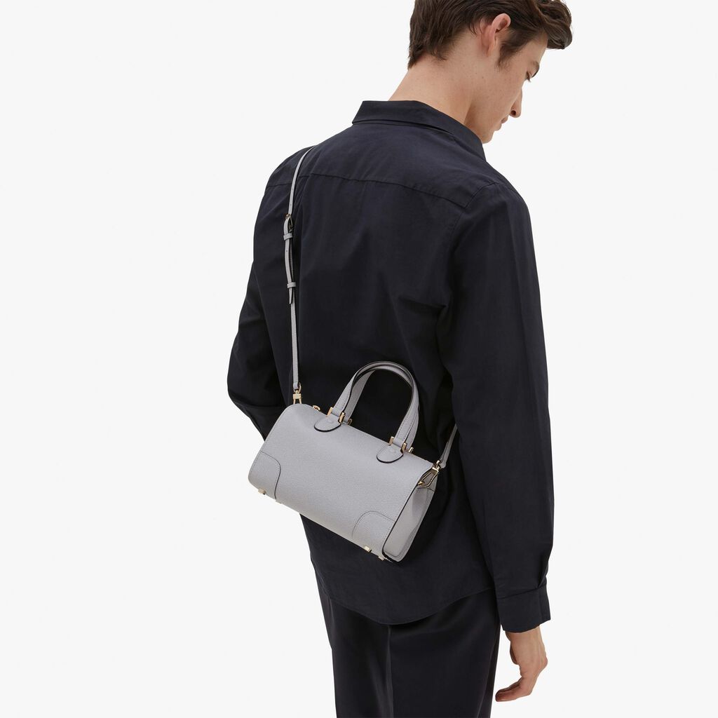 Valextra Borsa A Mano In Pelle Grigia Con Tracolla | Valextra Babila