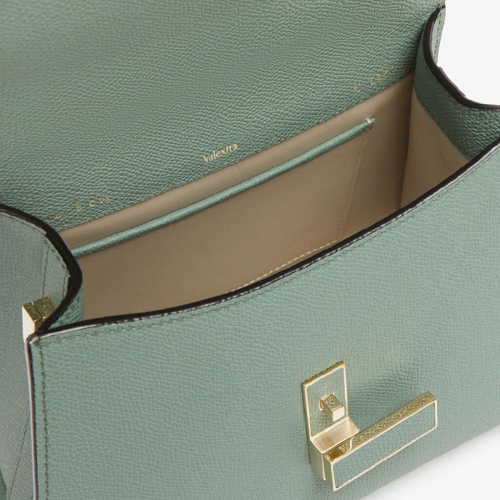 Valextra Borsa A Mano Iside Mini | Pelle Di Vitello Millepunte | Verde Eucalipto | Valextra