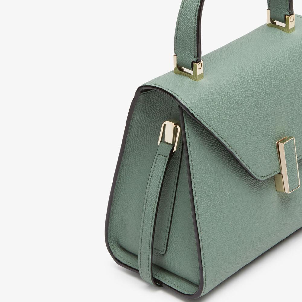 Valextra Borsa A Mano Iside Mini | Pelle Di Vitello Millepunte | Verde Eucalipto | Valextra