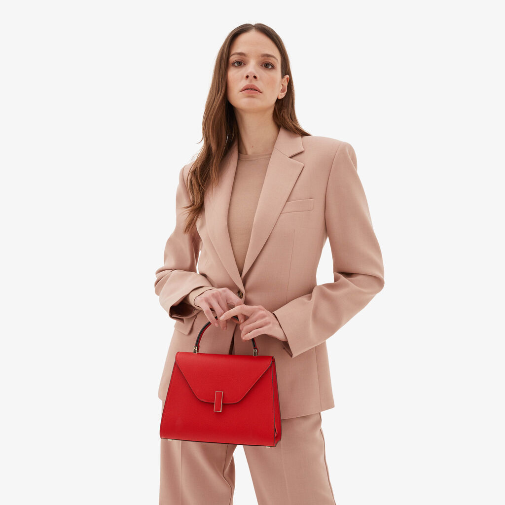 Valextra Borsa A Mano Media Da Donna In Pelle Rossa | Valextra Iside