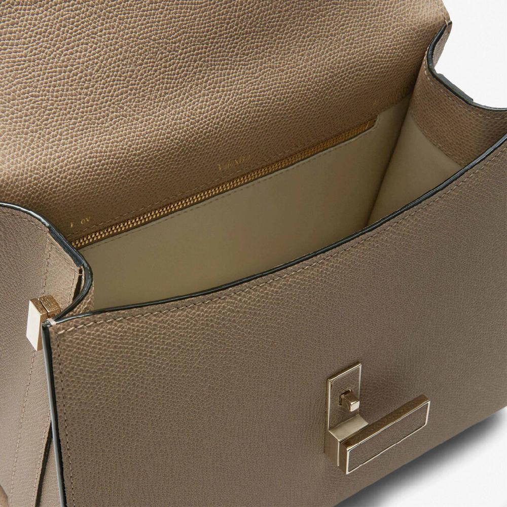 Valextra Borsa A Mano Media In Pelle Tortora | Valextra Iside