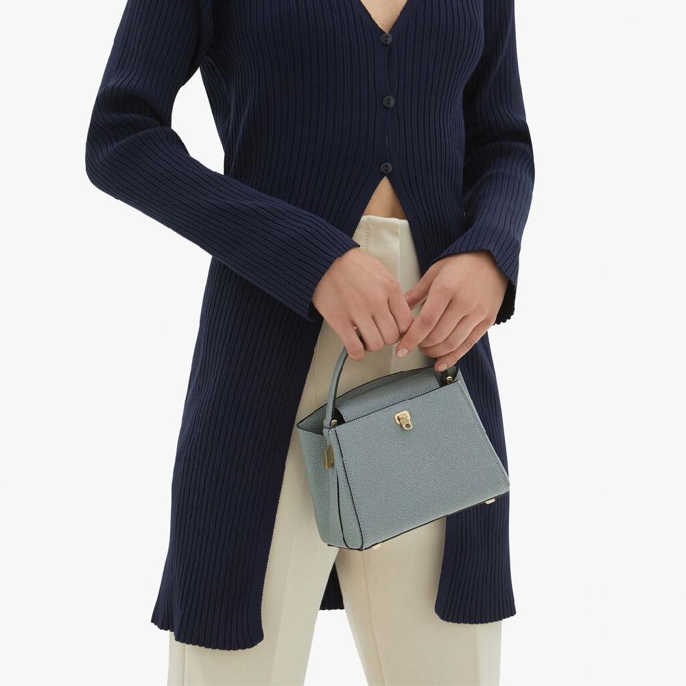 Valextra Borsa A Mano Micro In Pelle Blu | Valextra Brera