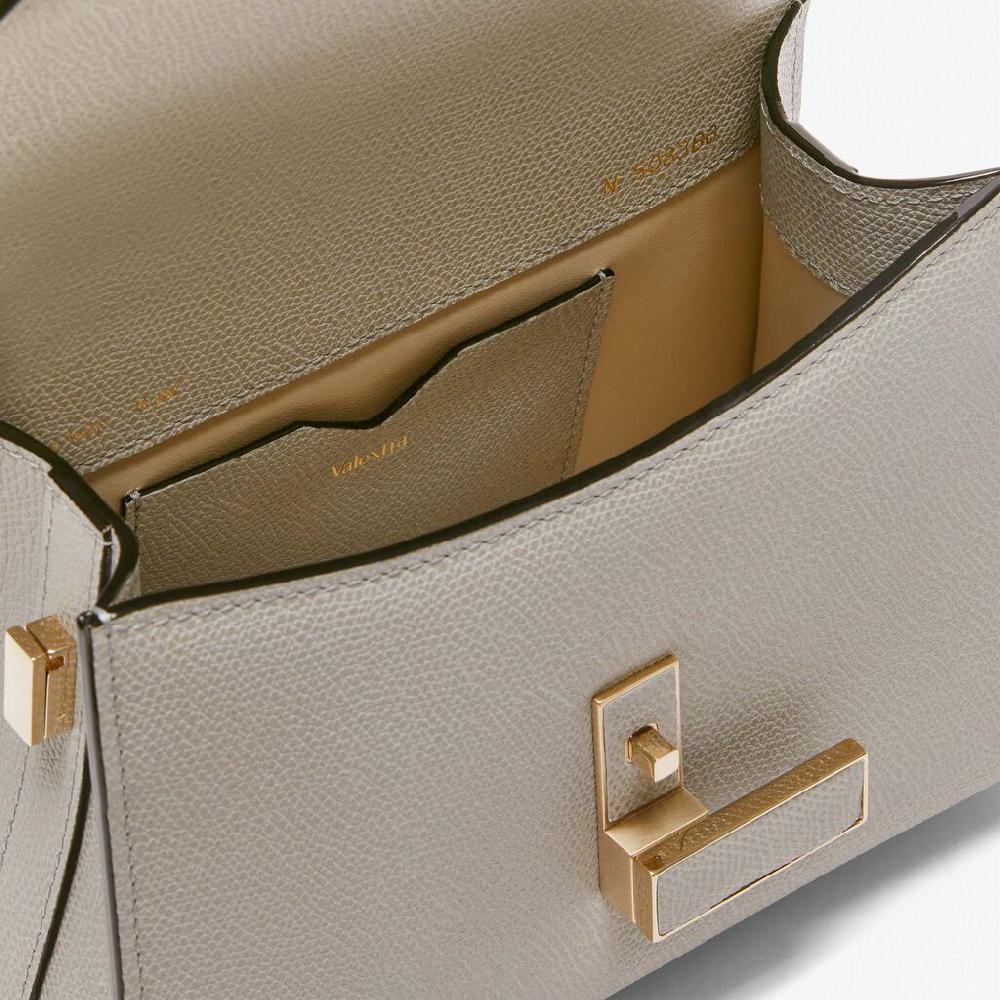 Valextra Borsa A Mano Micro In Pelle Grigia | Valextra Iside