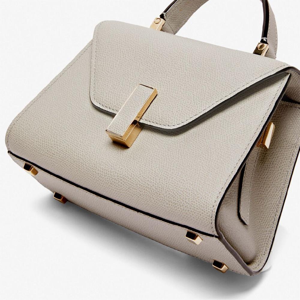 Valextra Borsa A Mano Micro In Pelle Grigia | Valextra Iside