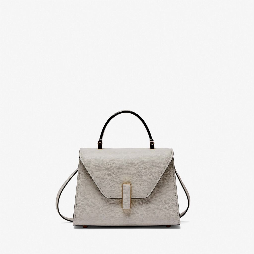 Valextra Borsa a mano Micro in Pelle Grigia | Valextra Iside