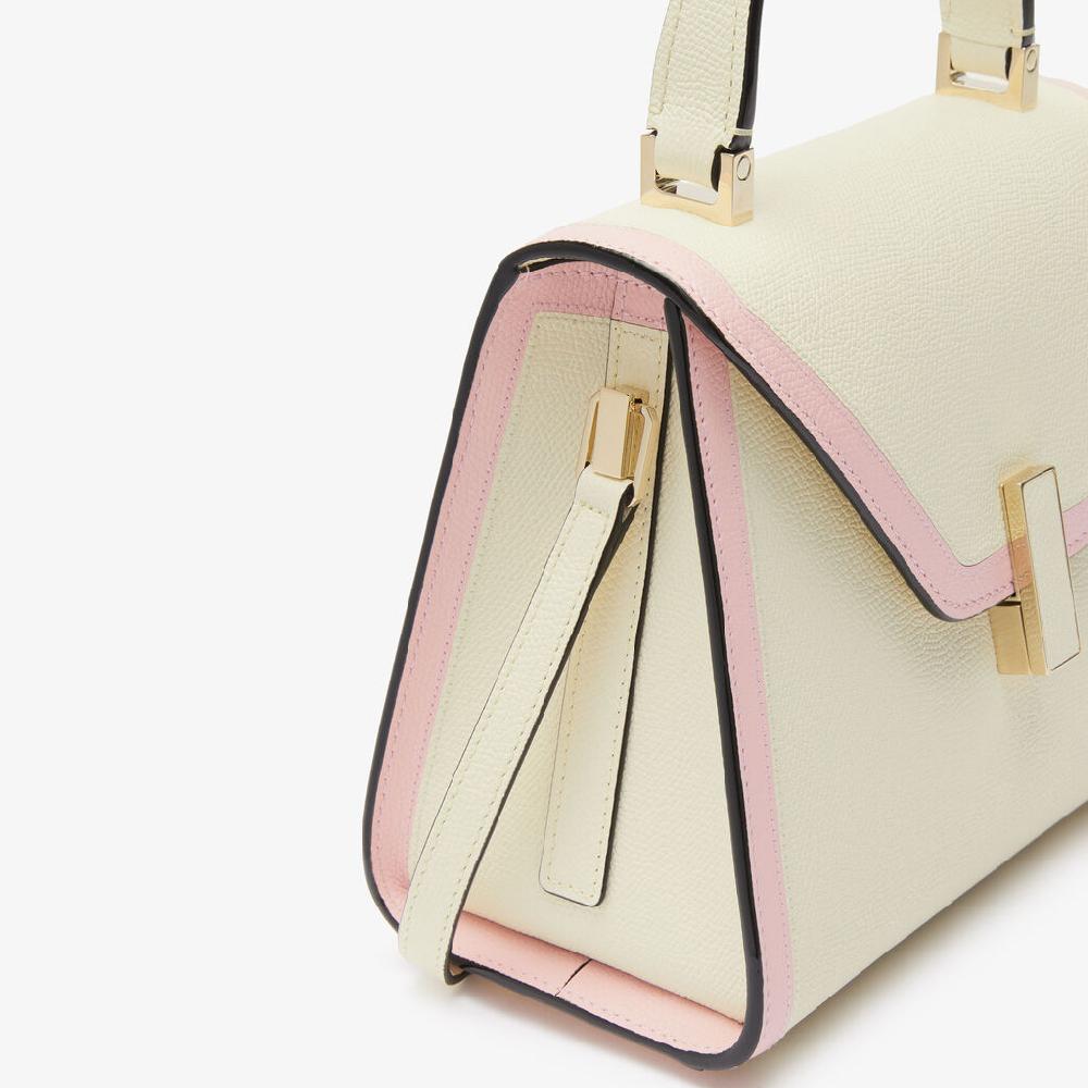 Valextra Borsa A Mano Mini Da Donna In Pelle Bianca E Rosa | Valextra Iside