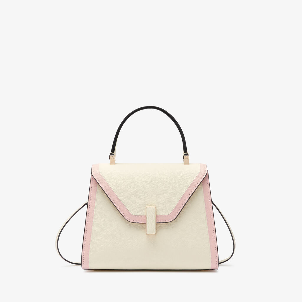 Valextra Borsa a mano mini da Donna in Pelle Bianca e Rosa | Valextra Iside
