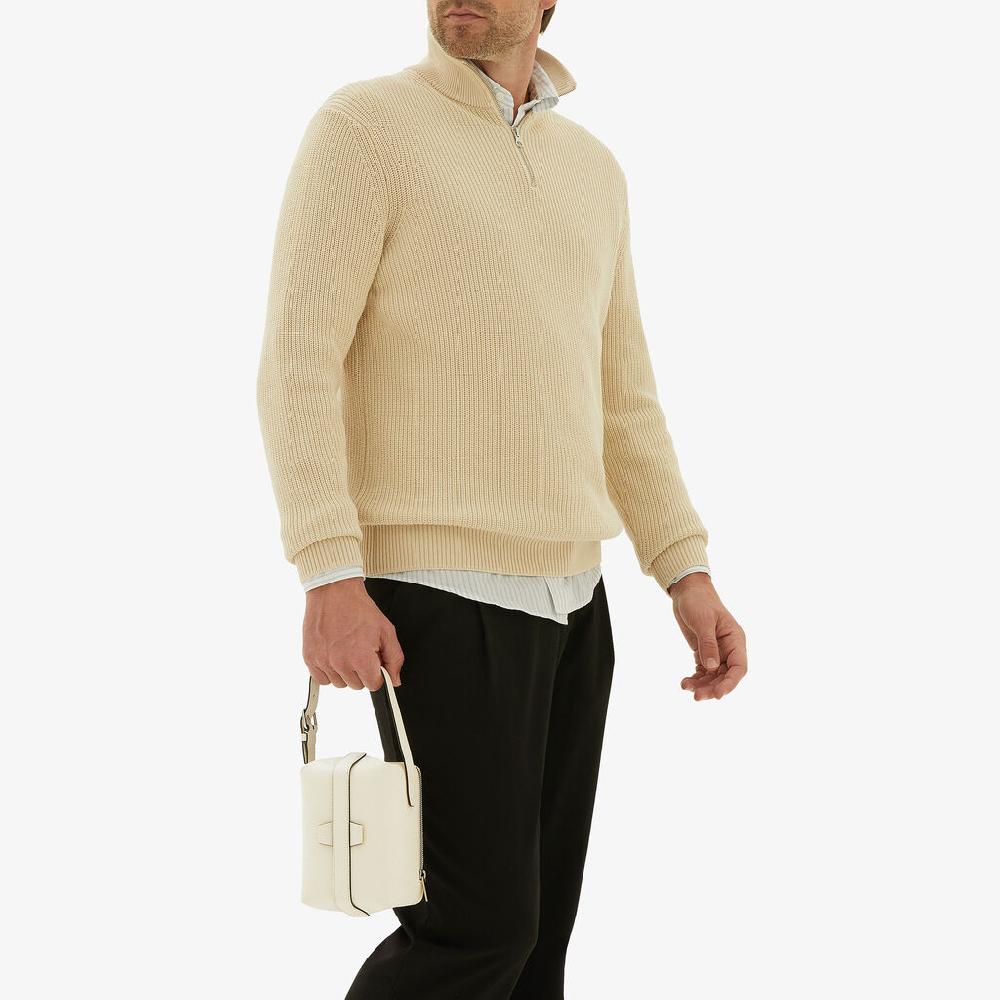 Valextra Borsa A Mano Mini In Pelle Bianca | Valextra Tric Trac