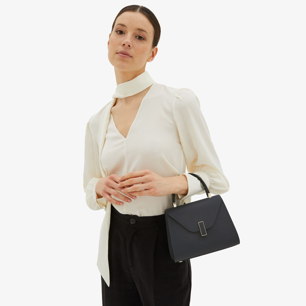 Valextra Borsa A Mano Mini In Pelle Blu Ottanio | Valextra Iside