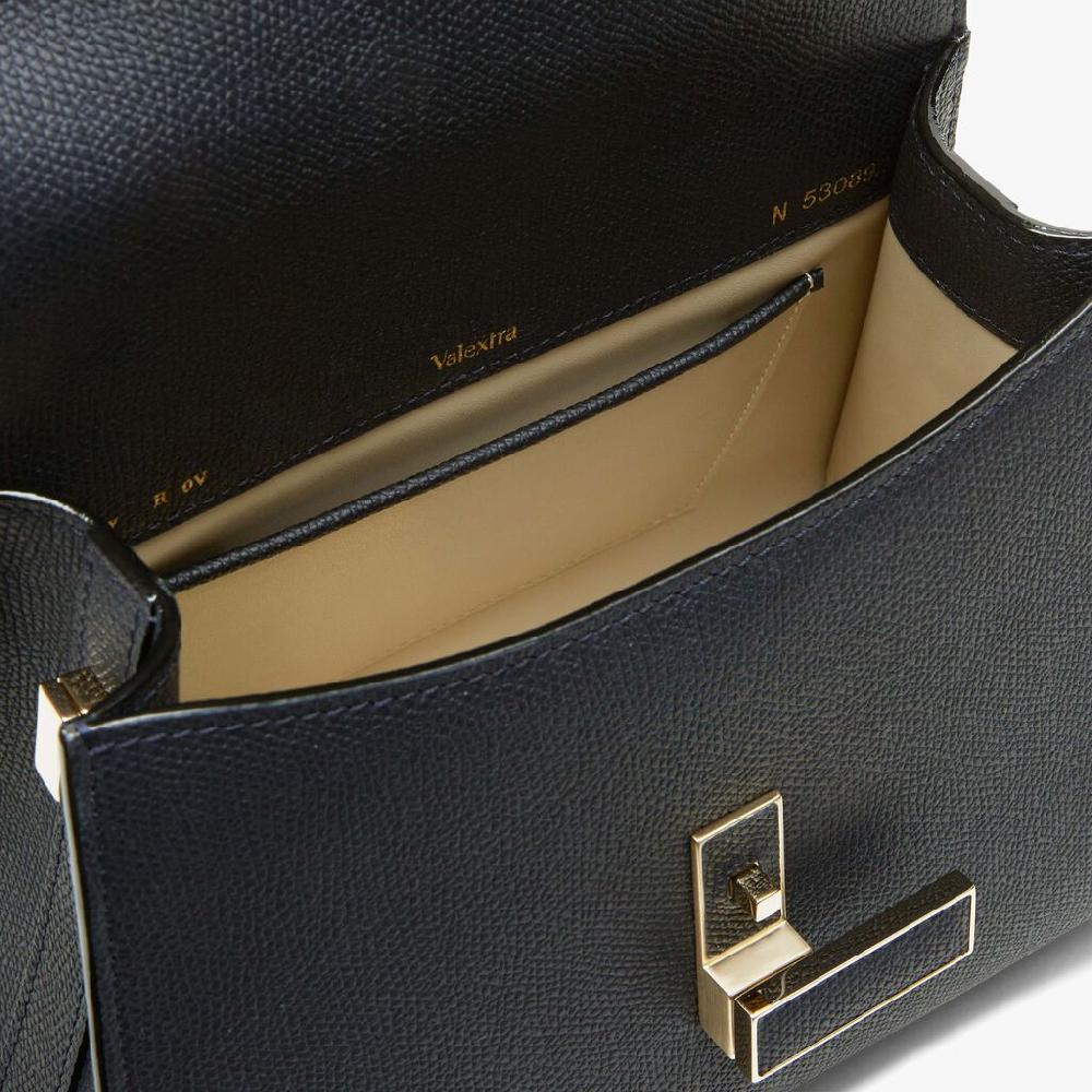 Valextra Borsa A Mano Mini In Pelle Blu Ottanio | Valextra Iside