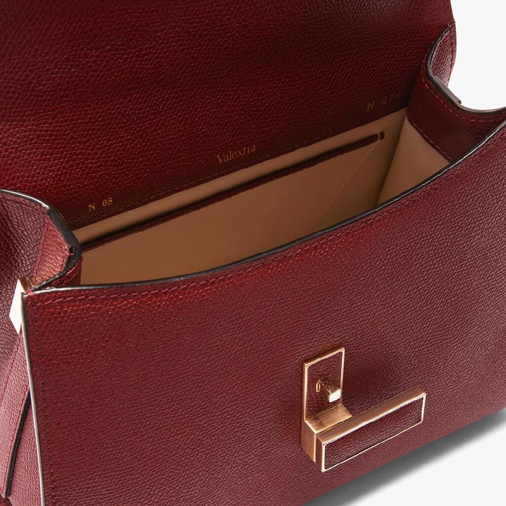 Valextra Borsa A Mano Mini In Pelle Bordeaux | Valextra Iside
