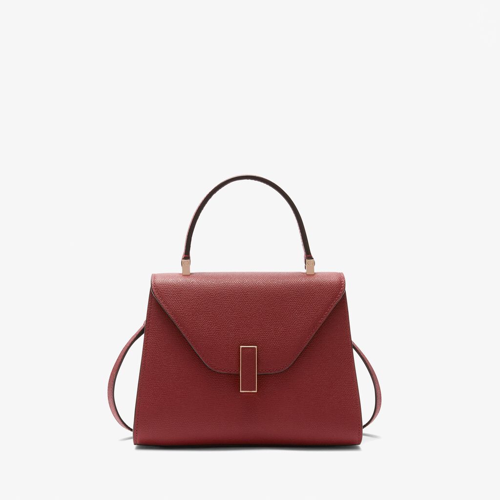 Valextra Borsa a mano Mini in Pelle Bordeaux | Valextra Iside